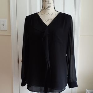 WHBM Black Crepe Blouse